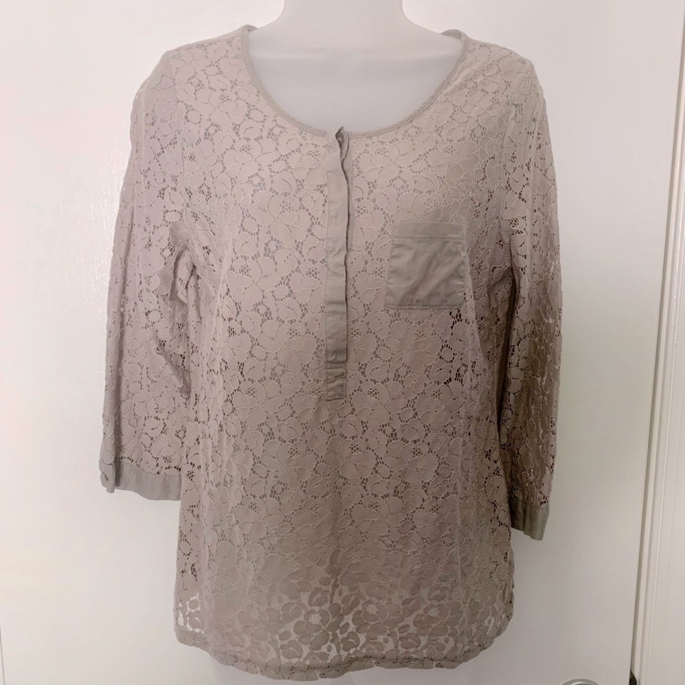 The Limited, Beige/Taupe, Lacey 3/4 Sleeve, Small